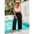 thumbnail image 3 of Yesfashion Womens Elastic High Waisted Palazzo Pants Casual Wide Leg Long Lounge Pant Trousers with Pocket, 3 of 9