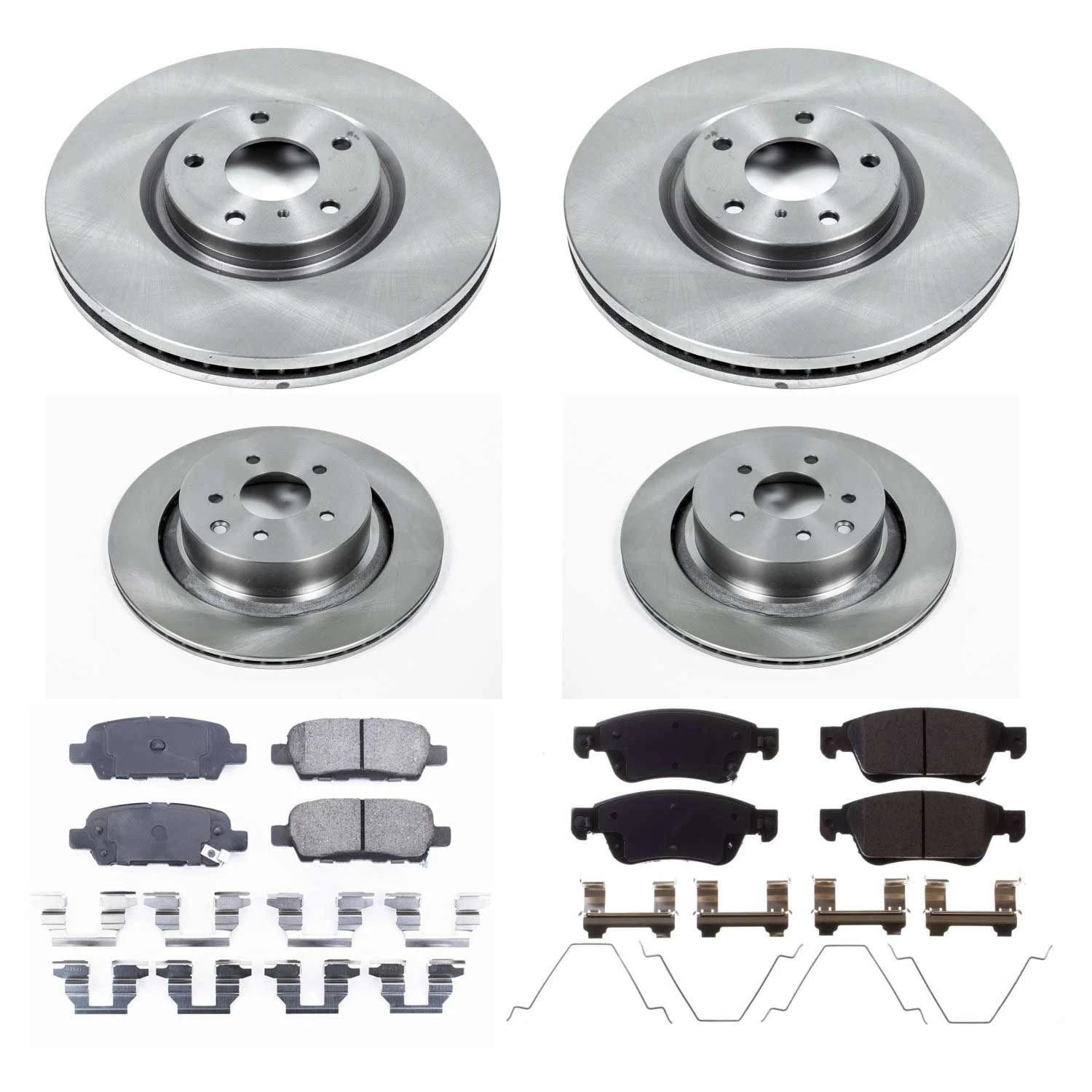 Power Stop Front and Rear Stock Replacement Brake Pad and Rotor Kit KOE2862