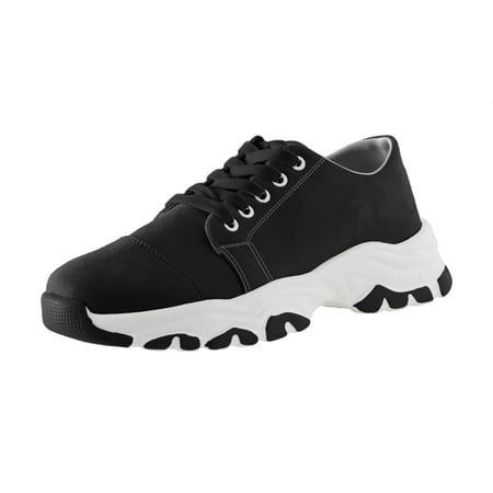 

nsendm Female Fashion Sneakers Adult Women s Street Cleats 2-sxk Friends Sneaker Thick Sole Comfortable Casual Sports Shoes Womens Club C Sneaker Black 8.5