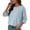 Light Blue, variant on Womens 3/4 Sleeve Knitted Sweaters Casual Loose Fit Crewneck Knitwear Summer Soft Comfy Pullover Top Solid Color Blouse Navy S