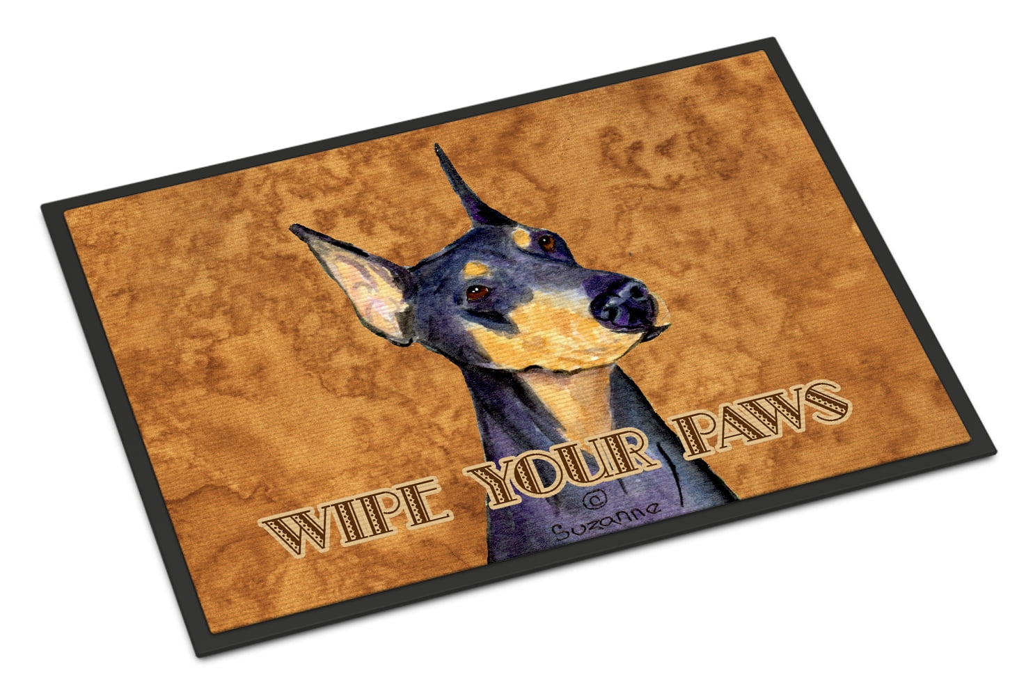 Black and Tan Doberman Wipe your Paws Door Mat