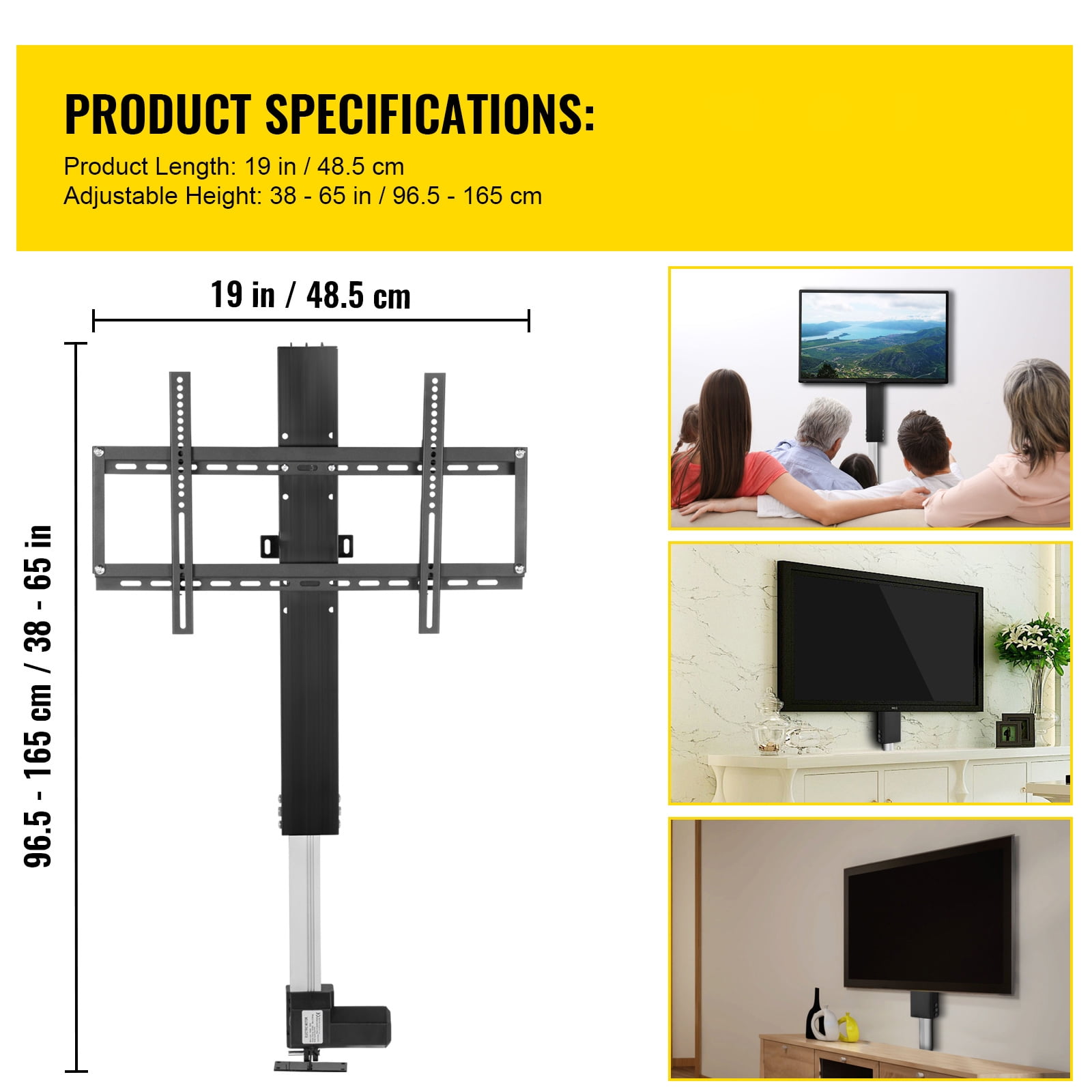 VEVOR Electric Motorized TV Lift Stand for 26-57" LCD/LED/OLED Plasma TVs