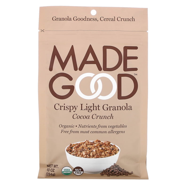 MadeGood, Crispy Light Granola, Cocoa Crunch, 10 oz Pack of 2