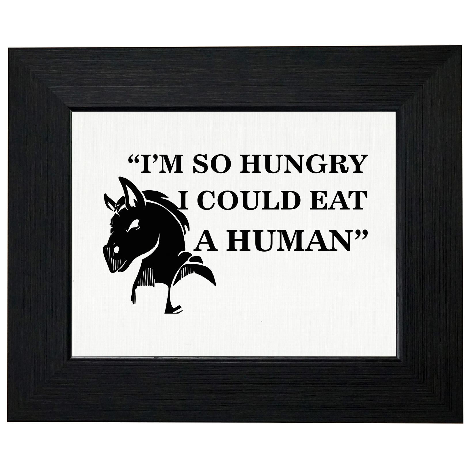 Horse I'm So Hungry I Could Eat A Human Framed Print Poster Wall or