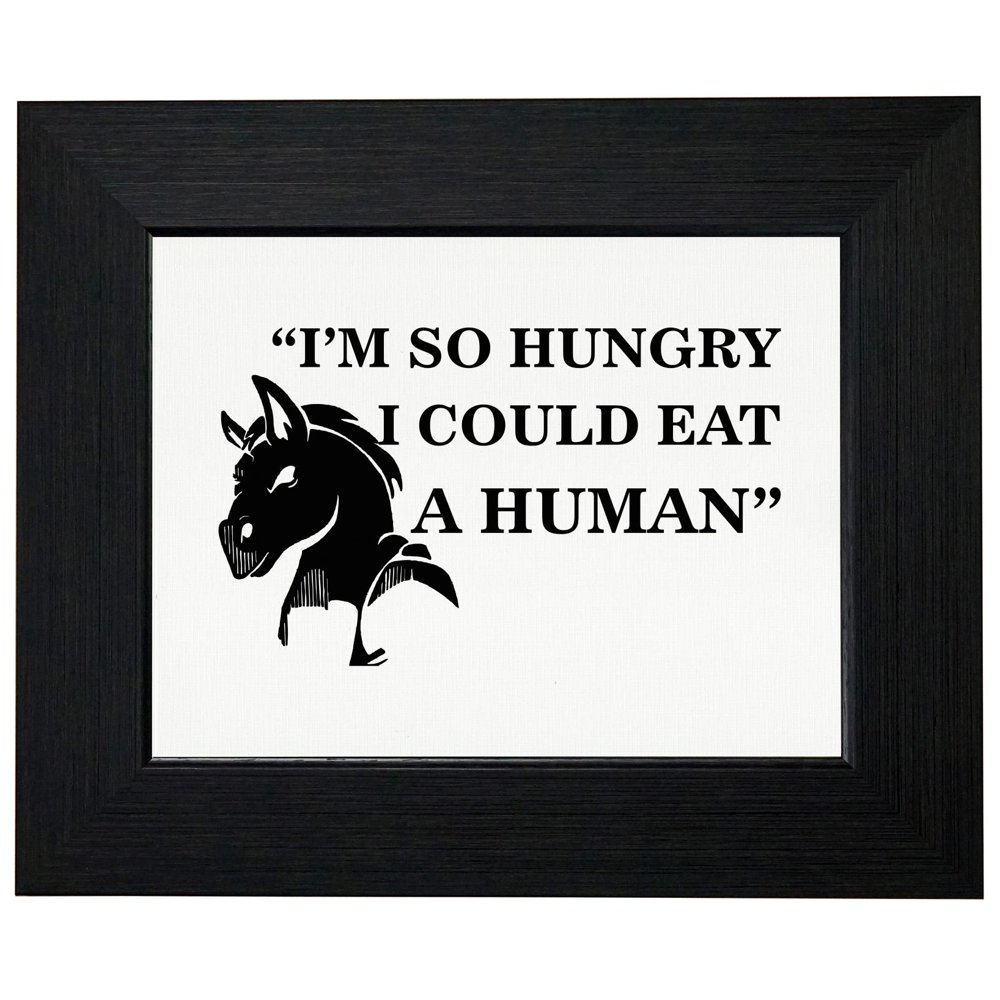 Horse I'm So Hungry I Could Eat A Human Framed Print