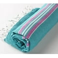 thumbnail image 2 of Cacala 100% Cotton Pestemal Turkish Striped Bath Towel, 37 x 70", Aqua/Purple, 2 of 4