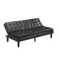 Mainstays Memory Foam Futon with Cupholder and USB, Black Faux Leather