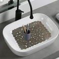 thumbnail image 5 of SPOORYYO 1 Pack Sink Mat for Stainless Steel and Porcelain Sinks, PVC Dish Drying Mat Kitchen Sink Protector with Pebble Design, Fits Bottom of Sink, Gray, 15.8 x 12 Inch, 5 of 7