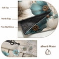 thumbnail image 6 of Round Area Rug 7 Ft, Teal Tulip Butterfly Washable Non-Slip Circle Carpet for Living Room/Bedroom, Beige Turquoise Floral Farmhouse Wooden Low-Profile Large Runner Mat Collection Rugs for Indoor, 6 of 8