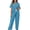 Light Blue, variant on Musefolio Women's Pajama Sets Summer Short Sleeve Round Neck Comfort Fit Solid with Print Casual Sleepwear 1X-5X
