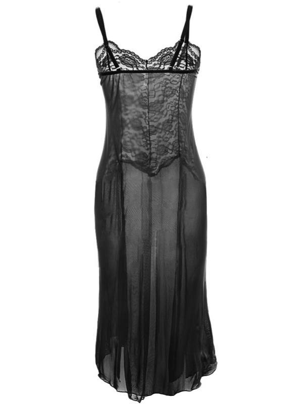 Women Lace Lingerie Long Dress Nightgown Nightwear Gown Sleepwear