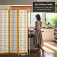 thumbnail image 5 of Oriental Furniture 6 ft. Tall Canvas Window Pane Room Divider - Honey - 6 Panel, 5 of 5