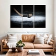 thumbnail image 2 of Elephant Stock Winter Hockey Wall Art - Horizontal Multi Panel Canvas - Living Room Wall Decor - Sports Multi Panel - Black And Gray Decor - 65" x 42", 2 of 8
