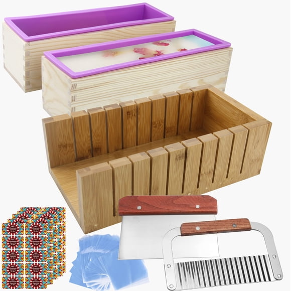 Kit para hacer jabón MDPQT con moldes de silicona de 44 oz y cortadores