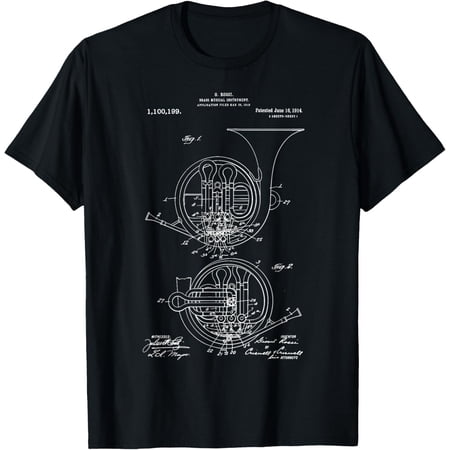 t-shirt French Horn Patent French Horn Player Gift T-Shirt mens t shirt，black，women，funny，misfits，men，journey