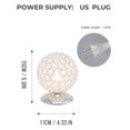 thumbnail image 3 of Modern Chrome Crystal Table Lamp, Hollow Out Silver Glam Nightstand Desk Lamp With Crystal Lampshade For Bedroom Living Room Dining Room, 3 of 8