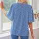 thumbnail image 5 of Top casual de manga corta para mujer,Blusa de manga corta Camiseta de manga corta con estampado redondo para mujer Blusa de manga corta Eleva tu experiencia, 5 of 7