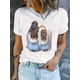 thumbnail image 1 of Mother and Daughter Back Parent-child Style, New Fashion Casual Women's T-shirt, Pure Cotton ConventCamisetas para mujer, lindas camisetas con estampado gráfico, de manga corta, estilo casual, para ve, 1 of 7