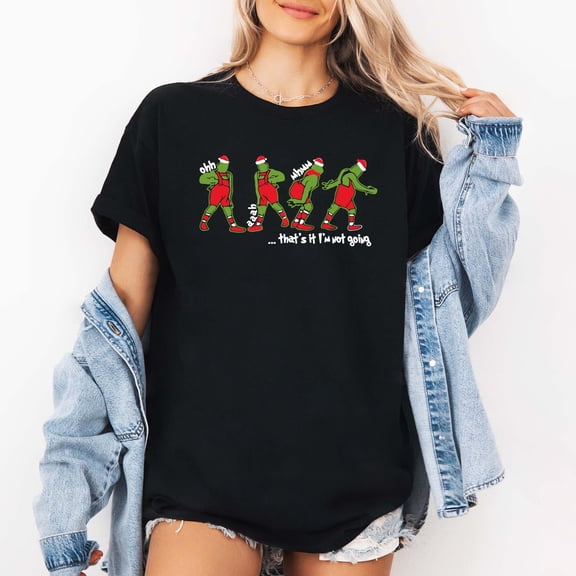 英文标题：Women's New Year Same Silly Goose Graphic T-Shirt, Short Sleeve Crew Neck, Black Casual Top