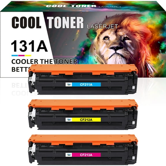 Cool Toner 3-Pack Compatible Toner Replacement for HP CF211A CF212A CF213A LaserJet Pro 200 Color M251n M251nw, MFP M276n M276nw Pritner Ink Cyan, Magenta, Yellow