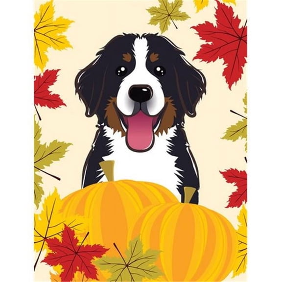 Bernese Mountain Dog Thanksgiving Garden Flag