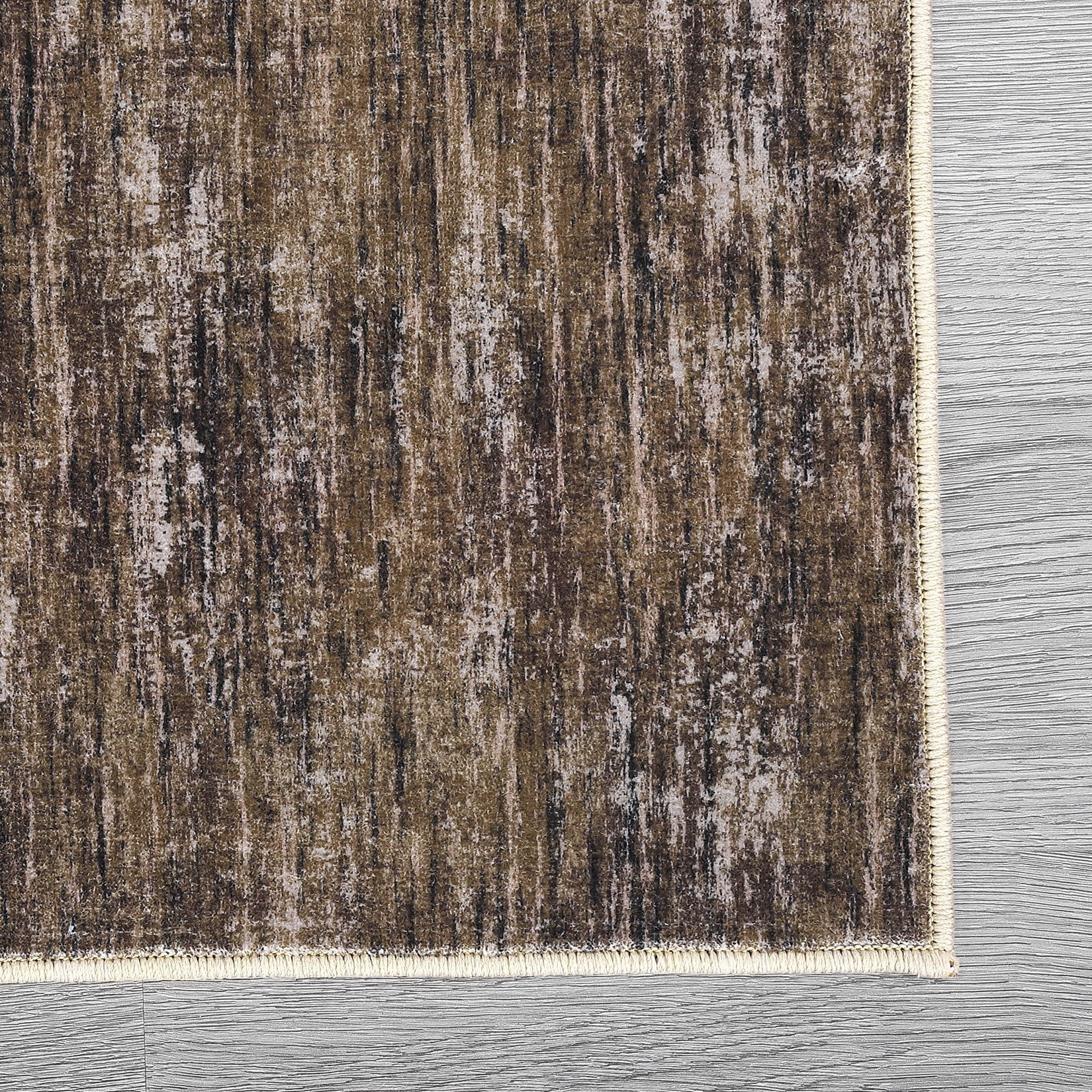 GlowSol 10'x13' Washable Rugs for Living Room Bedroom Modern Abstract Area Rug Non-Slip Low Pile Rug Soft Foldable Accent Rug, Brown