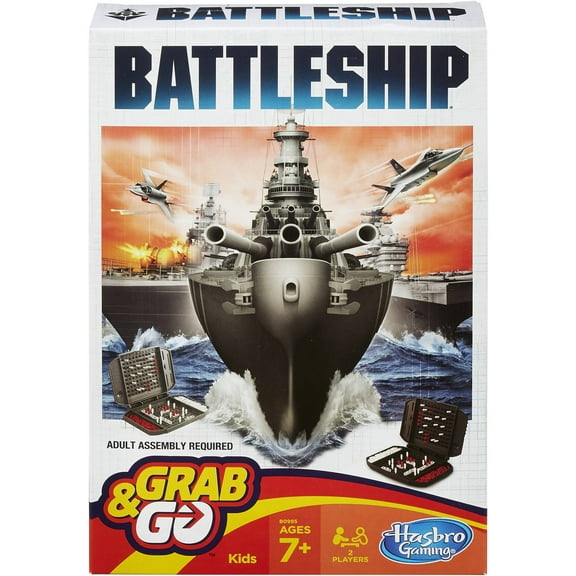 Battleship Grab and Go Board Game for Kids and Family Ages 7 and Up, 2 Players
