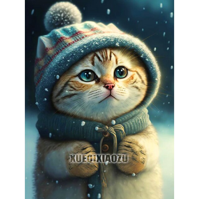 DIY Diamond Painting Animal Cat Hedgehog Tiger Diamond Embroidery Fantasy Cartoon Mosaic Cross Stitch Handmade Home Decoration20x30cm Round Gao Jinjia LED