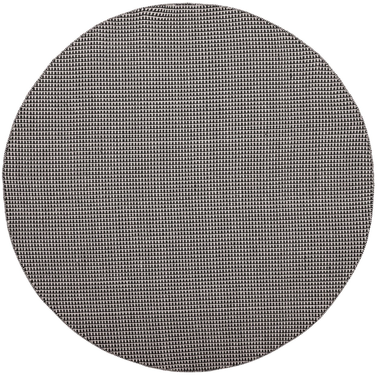 SAFAVIEH Montauk Patton Geometric Cotton Area Rug, Ivory/Black, 6' x 6' Square