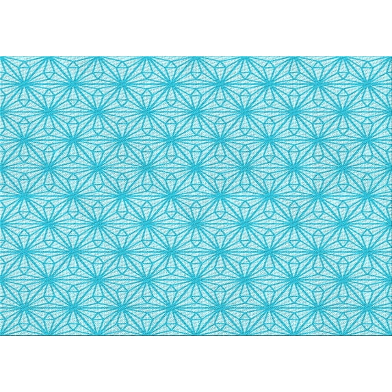 Ahgly Company Indoor Rectangle Patterned Blue Diamond Blue Area Rugs, 7' x 9'