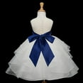 thumbnail image 2 of Ekidsbridal Ivory Navy Shimmering Organza Flower Girl Dresses for Toddlers Junior Bridesmaid Beauty Pageant Christening Gown 4613S S, 2 of 3