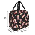 thumbnail image 3 of Lsque Popcorn Pattern Lunch Bag Women/Men Insulated Lunch Box,Small Leakproof Cooler Food Lunch Containers Reusable High Capacity Lunch Tote Bags, 3 of 6