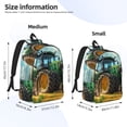 thumbnail image 2 of Disketp Green Tractor Field print Canvas Backpack Lightweight Travel Daypack Student Rucksack Laptop Backpack-, 2 of 5