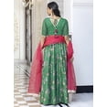thumbnail image 5 of Janasya Women's Green Crepe Silk Digital Floral Printed Skirt Blouse With Scarf, 5 of 5