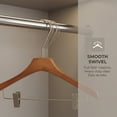 thumbnail image 4 of Unique Bargains 2 Pcs Wood Non-Slip Space Saving Hangers for Clothing Natural 15.7inch, 4 of 6