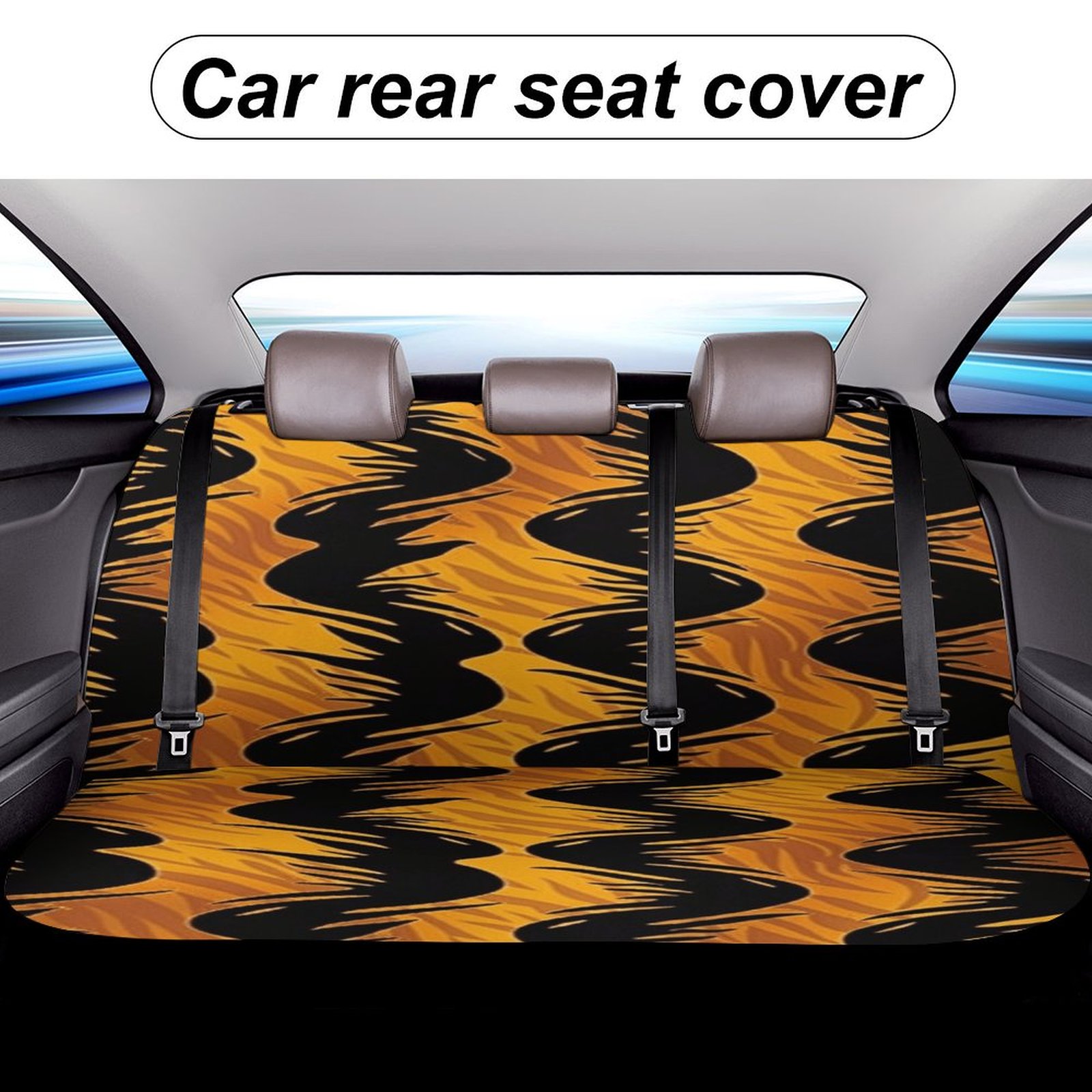 Animal Print Patterns Car Accessories Bench Seat Covers for Cars Print Car Seat Protector Cover for Rear Universal Fit