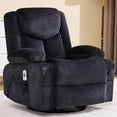 thumbnail image 4 of JONPONY Manual Recliner Chair with Heat Therapy and Massage Function, Heavy Duty Reclining Mechanism Massage Chair, Elderly Single Rocker Sofa with Cup Holders for Bedroom Home Theater，Black, 4 of 11