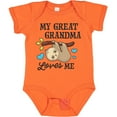 thumbnail image 3 of Inktastic My Great Grandma Loves Me with Sloth and Hearts Boys or Girls Baby Bodysuit, 3 of 5