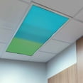thumbnail image 2 of 2 Pack Color Ombre Striped Fluorescent Light Covers for Ceiling Lights Minimalist Green Teal Blue Gradient Modern Magnetic Ceiling Light Covers Overhead Light Filters for Office Classroom Home, 2 of 9