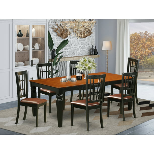 Dining Room Set - Dining Table And Dining Chairs-Finish:Black & Cherry