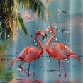 thumbnail image 5 of Orinice Tropical Beach Shower Curtain Fabric Blue Ocean Pink Flamingo Couple Green Palm Leaves Summer Nautical Decor Bathroom Bath Curtains with Hooks 60x72, 5 of 7