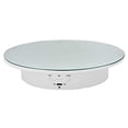 thumbnail image 1 of Qinmay Placa giratoria eléctrica de 360 ​​grados, soporte de exhibición antideslizante de rotación suave ajustable de bajo ruido recargable para productos fotográficos (blanco, 7,8 pulgadas/carga 17 L, 1 of 5