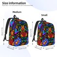 thumbnail image 2 of Disketp Colorful Floral print Canvas Backpack Lightweight Travel Daypack Student Rucksack Laptop Backpack-Small, 2 of 5