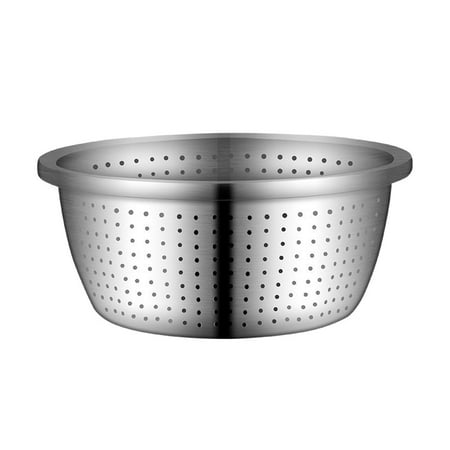 

NUOLUX 304 Stainless Steel Drain Bowl Basin Drying Basin Fruits Drainer Holder Bowls Basket for Kitchen Vegetable Washing Supplies (22cm Diameter)