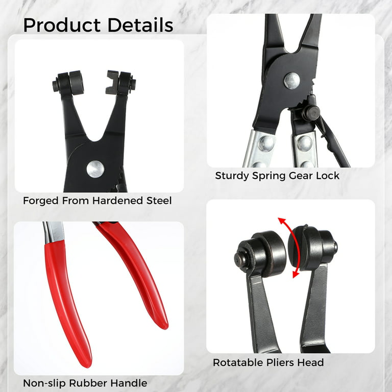 Versatile Hose Clamp Plier Kit - Coolant Radiator - Band Flat or Large  Clamps