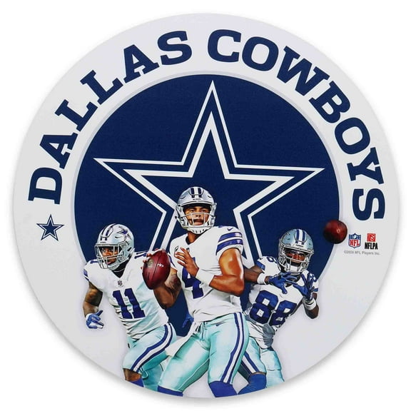 Dallas Cowboys Team Stars 11" Round Metal Sign