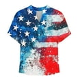 thumbnail image 3 of cocolona 4th of July Shirts Women Summer Casual Button V Neck Short Sleeve Tops USA Flag Print Patriotic T-shirts Graphic Tees, 3 of 4