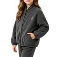 thumbnail image 5 of YUANxueke Casual Athletic Fleece Jacket for Kids, Full Zip Long Sleeve Warm Coat, Fashion Sports Outwear with Patchwork Pockets, 5 of 7