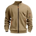 thumbnail image 6 of Mens Warm Sweatshirts Zip Up Jacket Lightweight Athletic Street Running Gym Mens Warm Clothing,Khaki,S, 6 of 6