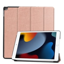 Kebiory for iPad 9th/ 8th/ 7th Generation Case 10.2 Inch (2021/2020/2019 Release), 10.2 iPad Case 9th/ 8th/ 7th Gen Cover with Soft Skin Silicone Back, Auto Wake/Sleep Cover(Rose Gold)
